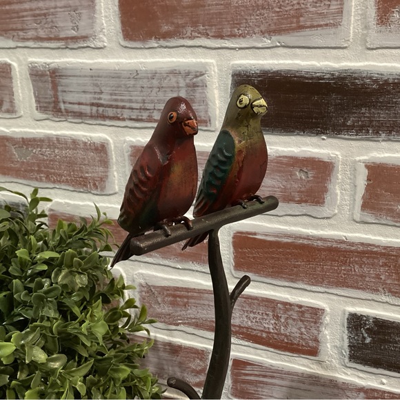 Metal Crafted Birds on a Perch - Beautiful Decor Piece - Bird Lovers Item - Picture 6 of 11